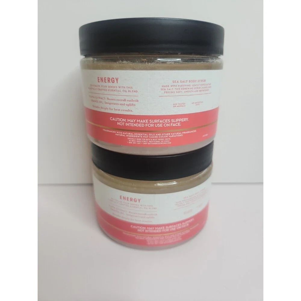 2 Bath & Body Works Aromatherapy ENERGY Guava + Orange Sea Salt Body Scrub 17 oz
